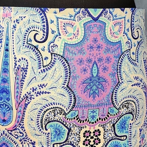 Talbots Paisley Canvas Cotton A-Line Skirt - Picture 13 of 15